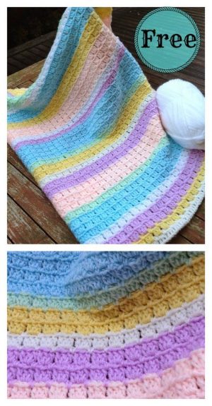 Free Crochet Pattern - BLOCK STITCH Baby Blanket | New Craft Works