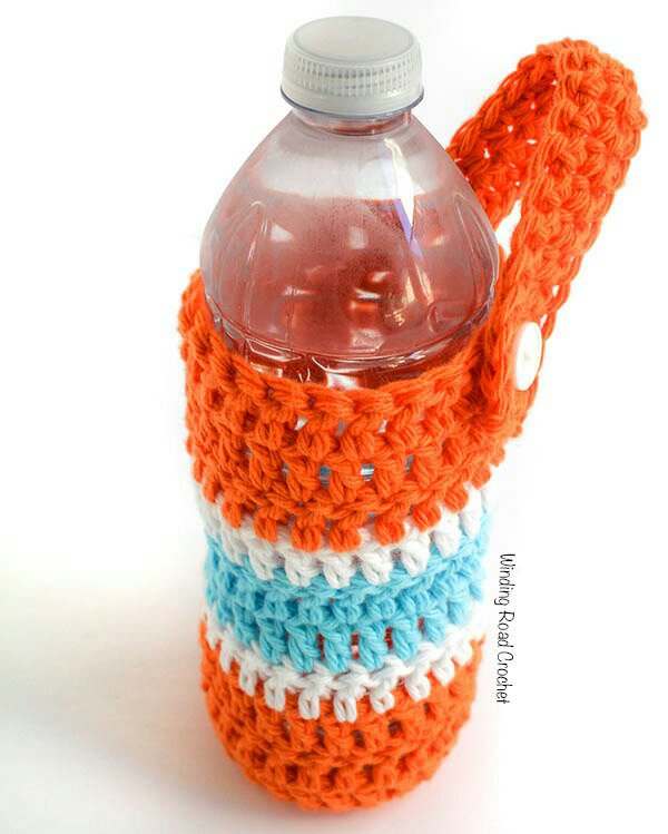 Free Crochet Pattern - Simply Scrappy Water Bottle Holder